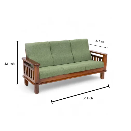 Quartz Set (3+1+1) 5 Seater Sofa - Alcacia Wood