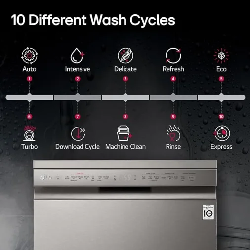 Lg D.W DFB424FP.PZ Dish Washer - Platinum Silver
