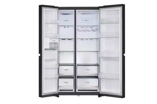 LG B257 DBM3 3-Star (BEE) Side-By-Side, Frost-Free Refrigerator - 650 Litres Total, Black Mirror (Glass Door)