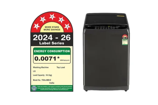 LG T90 AJMB1Z 9 kg Fully Automatic Top Load Washing Machine - 5-Star, Middle Black