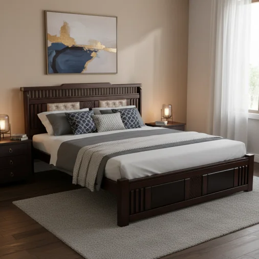CITRA WOODEN COT 72X78 Beds - Teak Wood, Teak