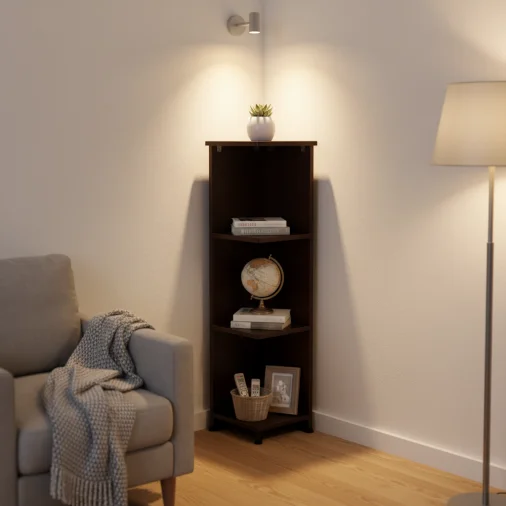 4 FT Corner Stand - Engineered Wood, Wenge