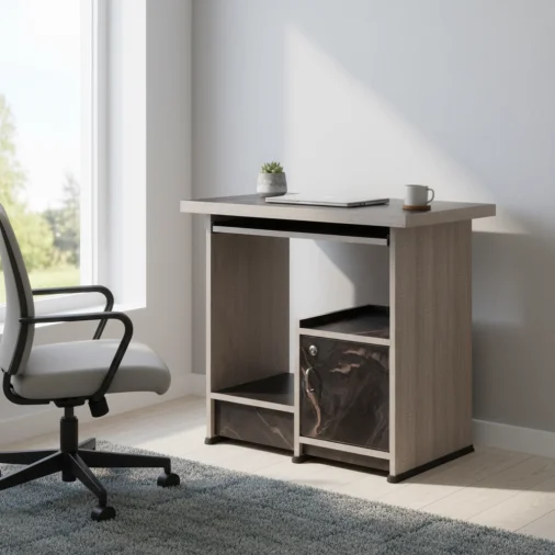 Computer table heavy door