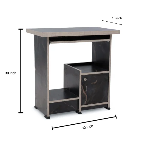 Computer table heavy door