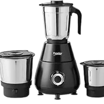 Prestige Apex 500 Watt Mixer Grinder with 3 Stainless Steel Jars | Super Efficient SS Blades | Black | 2Y Warranty | ISI Certified