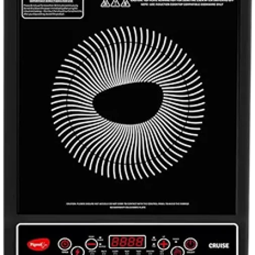 Pigeon by Stovekraft Cruise 1800 watt Induction Cooktop With Crystal Glass,7 Segments LED Display, Auto Switch Off - Black