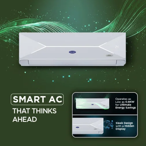 Carrier 19K XPERT LUMO GXI 1.5TON 5*INV Split Air Conditioner 5 Star Split AC