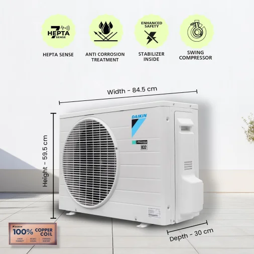 Daikin a/c atkm50xv16 1.50ton 5*inv