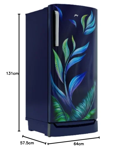 Godrej GOD RDEMARVEL 207CN TDF FU BL 3-Star Single Door Direct Cool Refrigerator - 184 L, Fusion Blue