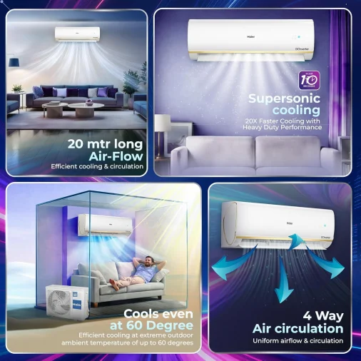 Haier a/c hsa19khd-gai5nb 1.6ton 5*