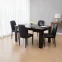 Dining Table Only 7268 Rectangular Dining Table Set - Solid Wood, Black Tempered Glass, Antique Brown