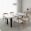 Dining Table 6889 Rectangular Dining Table Set - Rubberwood, Cream and Black Colour