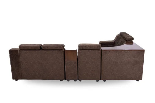 Dream Corner Sofa Set (2+2+1+c) 6-Seater L Shape Sofa - Upholstered with Pine Wood, Brown