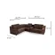 Dream Corner Sofa Set (2+2+1+c) 6-Seater L Shape Sofa - Upholstered with Pine Wood, Brown