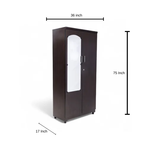 GJC 6X3 BERO MIRROP Wardrobes - Engineered Wood, Brown