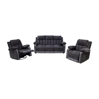 Adelaid Sofa 3-Seater Rectangular Sofa - Upholester Pine Wood, Elephant Gray