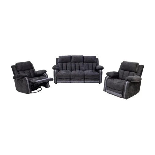 Adelaid Sofa 3-Seater Rectangular Sofa - Upholester Pine Wood, Elephant Gray