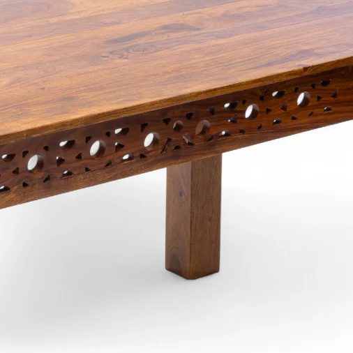 Jazz Table Rectangular Dining Table Set - Sheesham Wood, Teak Color (Model 202569)