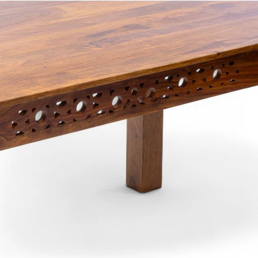 Jazz Table Rectangular Dining Table Set - Sheesham Wood, Teak Color (Model 202569)