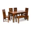 Jazz Table Rectangular Dining Table Set - Sheesham Wood, Teak Color (Model 202569)
