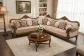 Lotus Corner Set (3+longie) 5-Seater L Shape Sofa - Upholstered with Pine Wood, Teak Wood, Beige