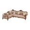 Lotus Corner Set (3+longie) 5-Seater L Shape Sofa - Upholstered with Pine Wood, Teak Wood, Beige