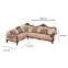 Lotus Corner Set (3+longie) 5-Seater L Shape Sofa - Upholstered with Pine Wood, Teak Wood, Beige