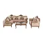 Lotus Corner Set (3+longie) 5-Seater L Shape Sofa - Upholstered with Pine Wood, Teak Wood, Beige