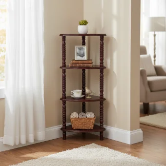 MONO 4 STEP Corner Stand - Mahogany, Triangle