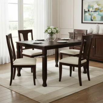 P.P 28102 Dining Table Rectangular Dining Table Set - Rubberwood, Wenge Colour