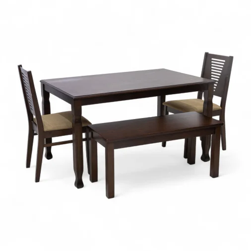 P.P 28102 Dining Table Rectangular Dining Table Set - Rubberwood, Wenge Colour