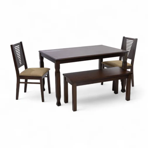 P.P 28102 Dining Table Rectangular Dining Table Set - Rubberwood, Wenge Colour