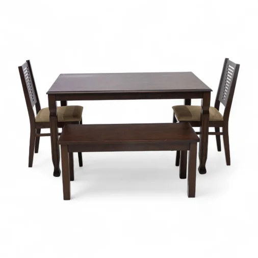 P.P 28102 Dining Table Rectangular Dining Table Set - Rubberwood, Wenge Colour