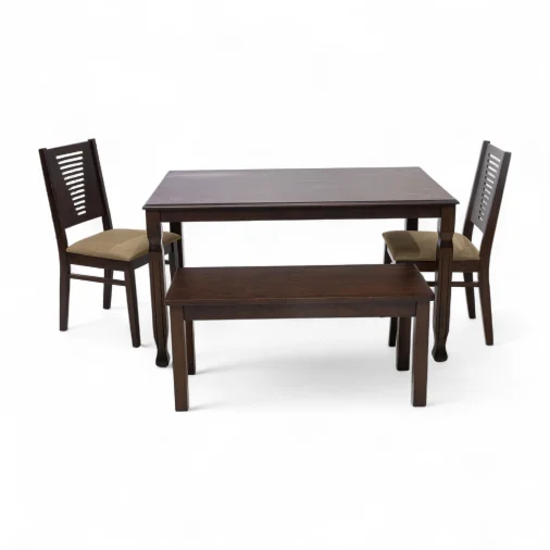 P.P 28102 Dining Table Rectangular Dining Table Set - Rubberwood, Wenge Colour