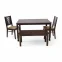 P.P 28102 Dining Table Rectangular Dining Table Set - Rubberwood, Wenge Colour